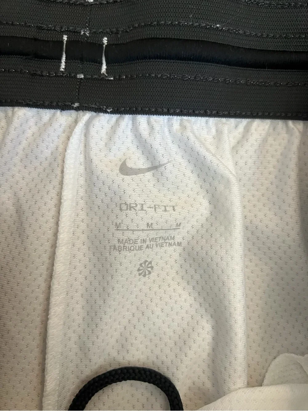 Nike Men’s White Athletic Shorts with Black Trim